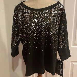 Onque Casuals top black sequins XL women's